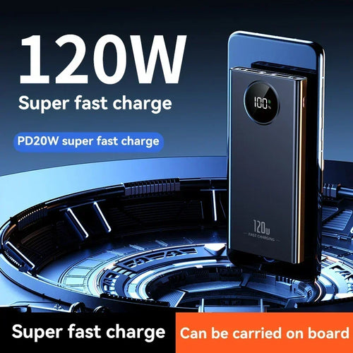 80000mah Power Bank 120W Super Fast Charging Ultra large Capacity For Mobile Power External Battery For iphone Xiaomi Samsung
