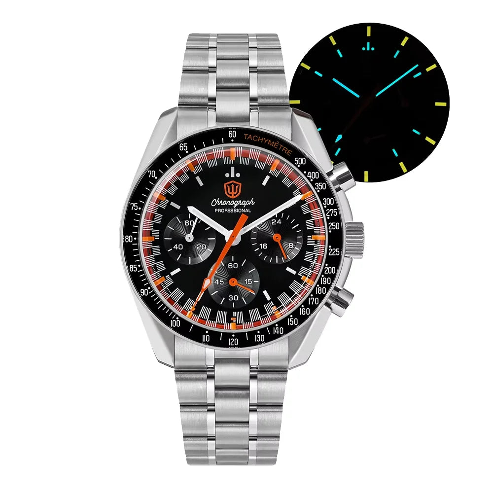 Watchdives New Wd1863 Quartz Men Watch VK63 Chronograph Bubble Sapphire Waterproof 39Mm Steel Top Brand Luxury Business Watch