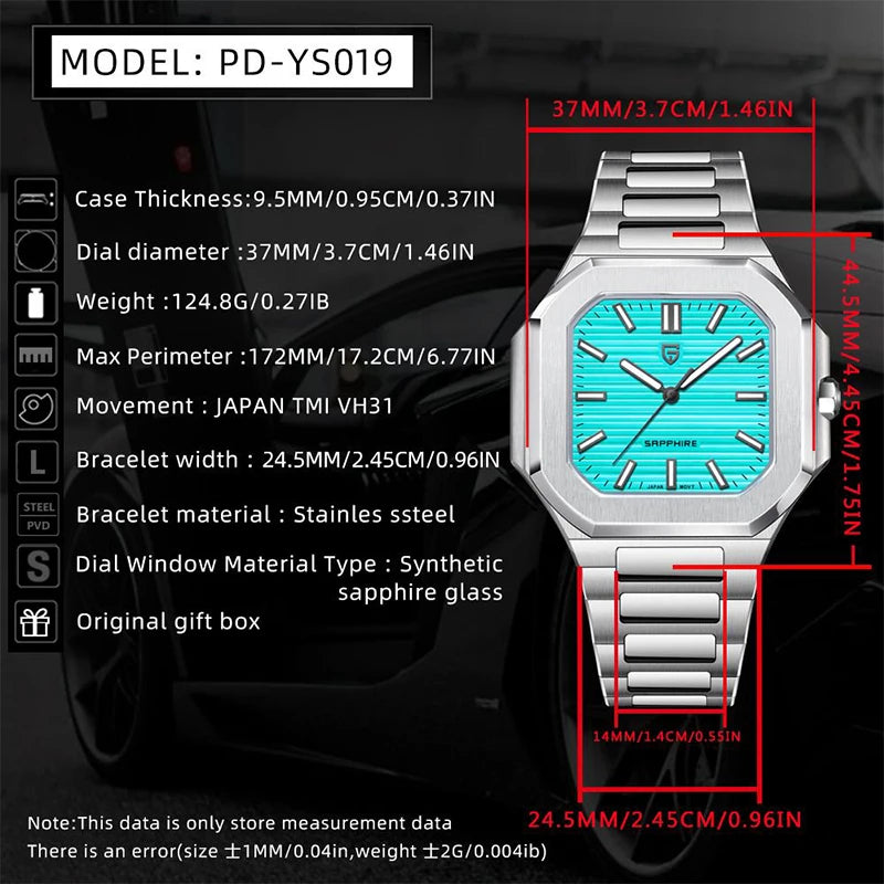 PAGANI DESIGN New Quartz Men's Watch Stainless Steel Sports Waterproof Men Watches Luxury Fashion Sapphire Glass Watch For Men's