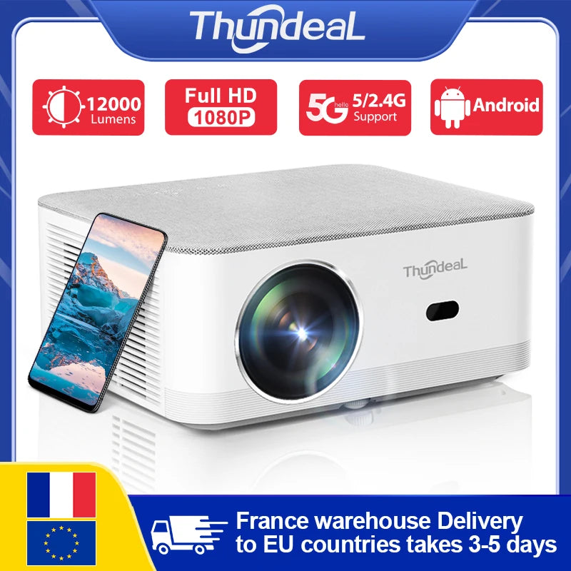 ThundeaL Portable Mini Projector TD92 Pro FHD 1080P Full HD Beam 4K Video WiFi Android Projector TD92Pro 3D Movie Home Theater