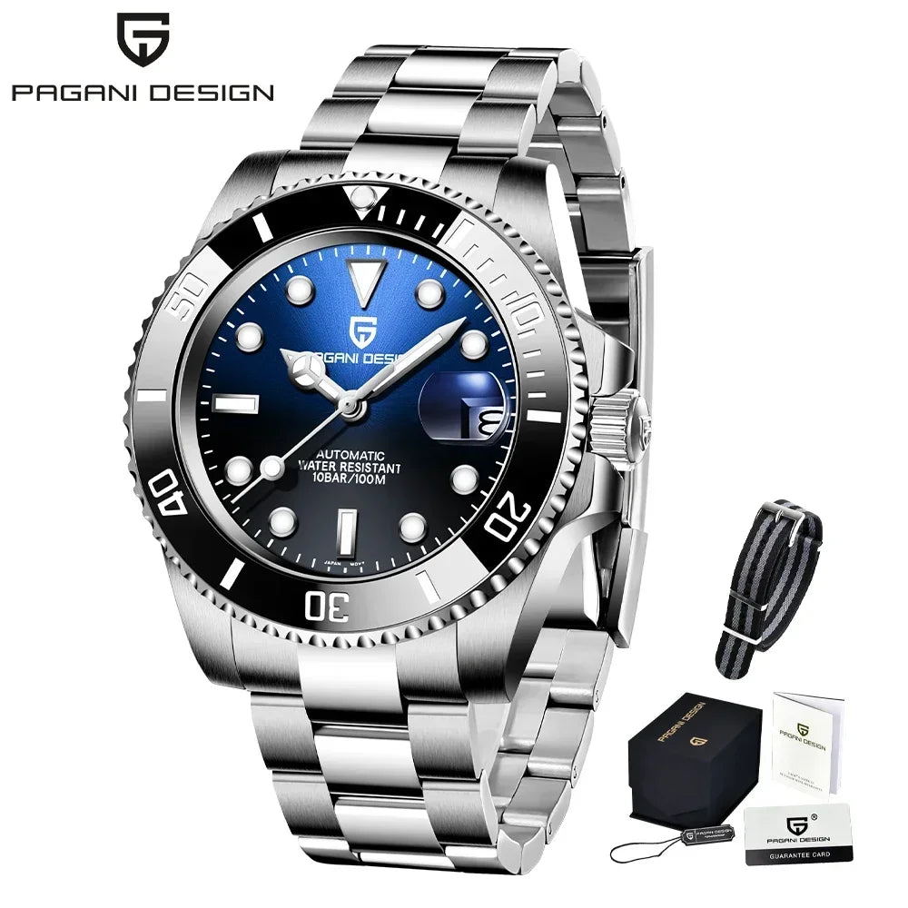 Pagani Design 2025 Men Automatic Mechanical Watch PD1661 NH35/8215 Dive Stainless Steel Waterproof Clock Sapphire Reloj Hombre