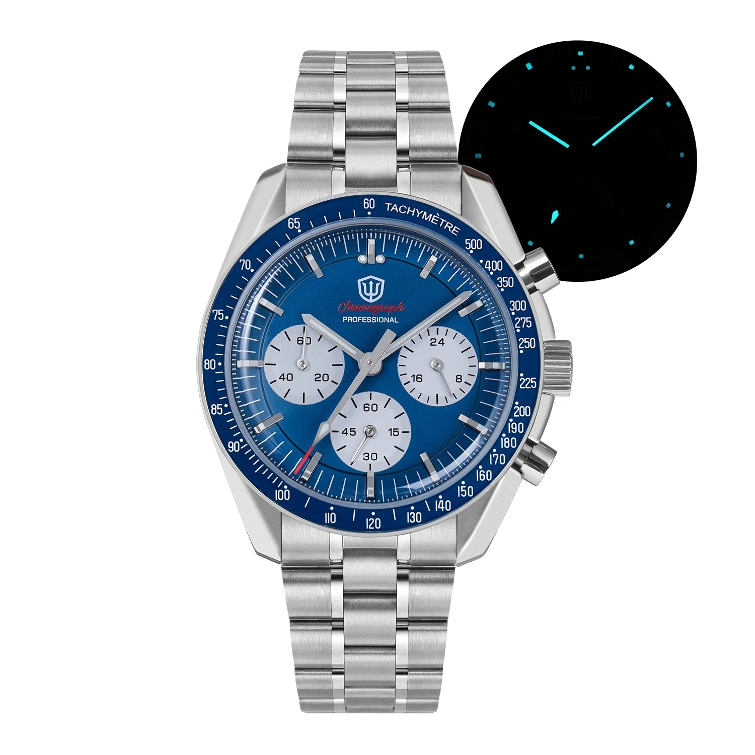 Watchdives New Wd1863 Quartz Men Watch VK63 Chronograph Bubble Sapphire Waterproof 39Mm Steel Top Brand Luxury Business Watch