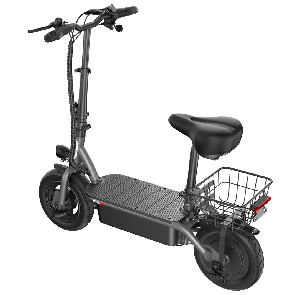 iScooter F2 10" Folding Electric Scooter - 500W 36V 7.8Ah, 30km/h, 25-30km Range, Seat & Basket, Disc Brake, Rear Drive