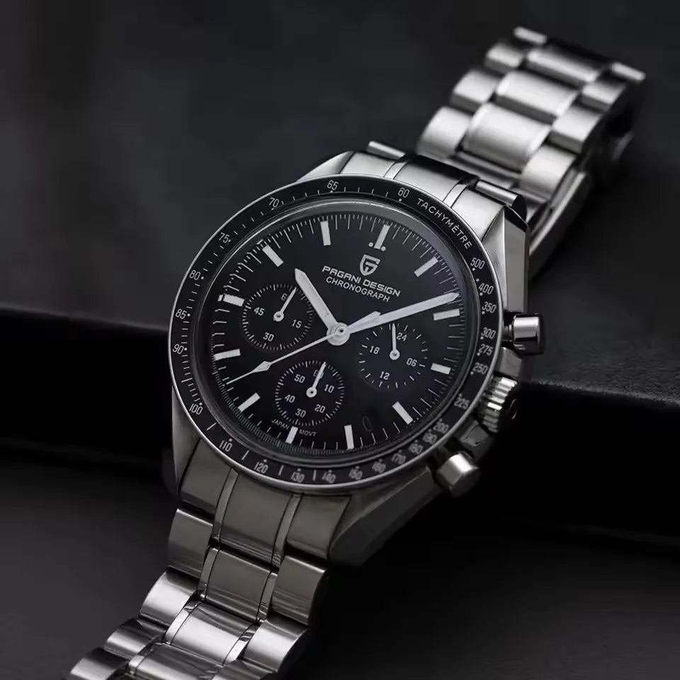 PAGANI DESIGN 500 Speedometer circle Sport Chronograph AR Sapphire Japan Movt Luxury Men watch 316L All Steel Luminous Man watch