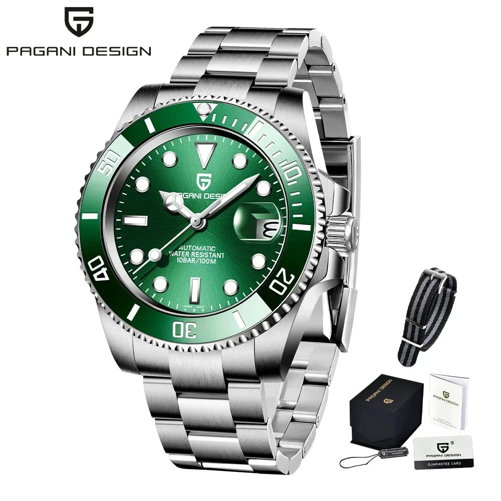 Pagani Design 2025 Men Automatic Mechanical Watch PD1661 NH35/8215 Dive Stainless Steel Waterproof Clock Sapphire Reloj Hombre