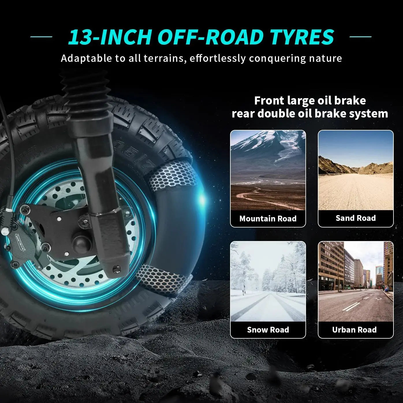 DUOTTS OOTD T30 Electric Scooter 3200W Motor City switching Scooter 60V 31.2Ah 55 km/h Max Speed 13 Inch Off-Road types E-Scooter