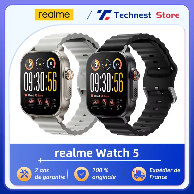 Global Version realme Watch 5 Smartwatch Compass & Independent GPS with 5 GNSS 1.97" AMOLED Display Up to 14-day Battery Life