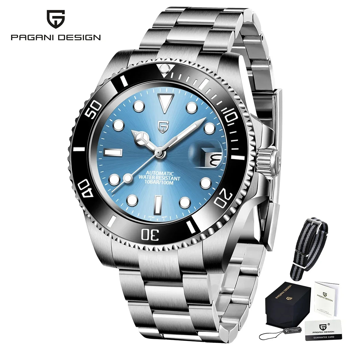 Pagani Design 2025 Men Automatic Mechanical Watch PD1661 NH35/8215 Dive Stainless Steel Waterproof Clock Sapphire Reloj Hombre