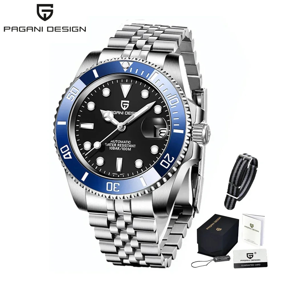 Pagani Design 2025 Men Automatic Mechanical Watch PD1661 NH35/8215 Dive Stainless Steel Waterproof Clock Sapphire Reloj Hombre