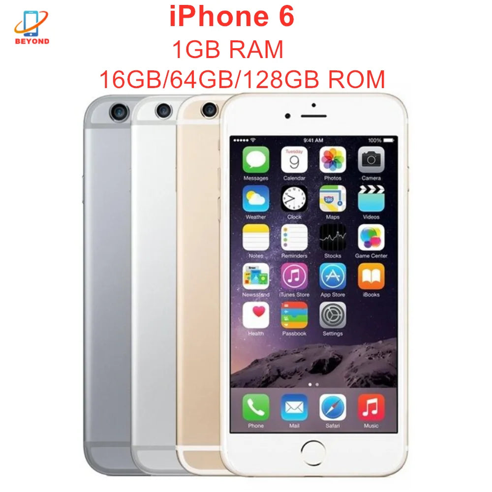 Original Apple iPhone 6 iPhone6 4.7" IOS A8 8MP 1GB RAM 16/64/128GB ROM Dual Core Fingerprint 4G LTE Cell Phone