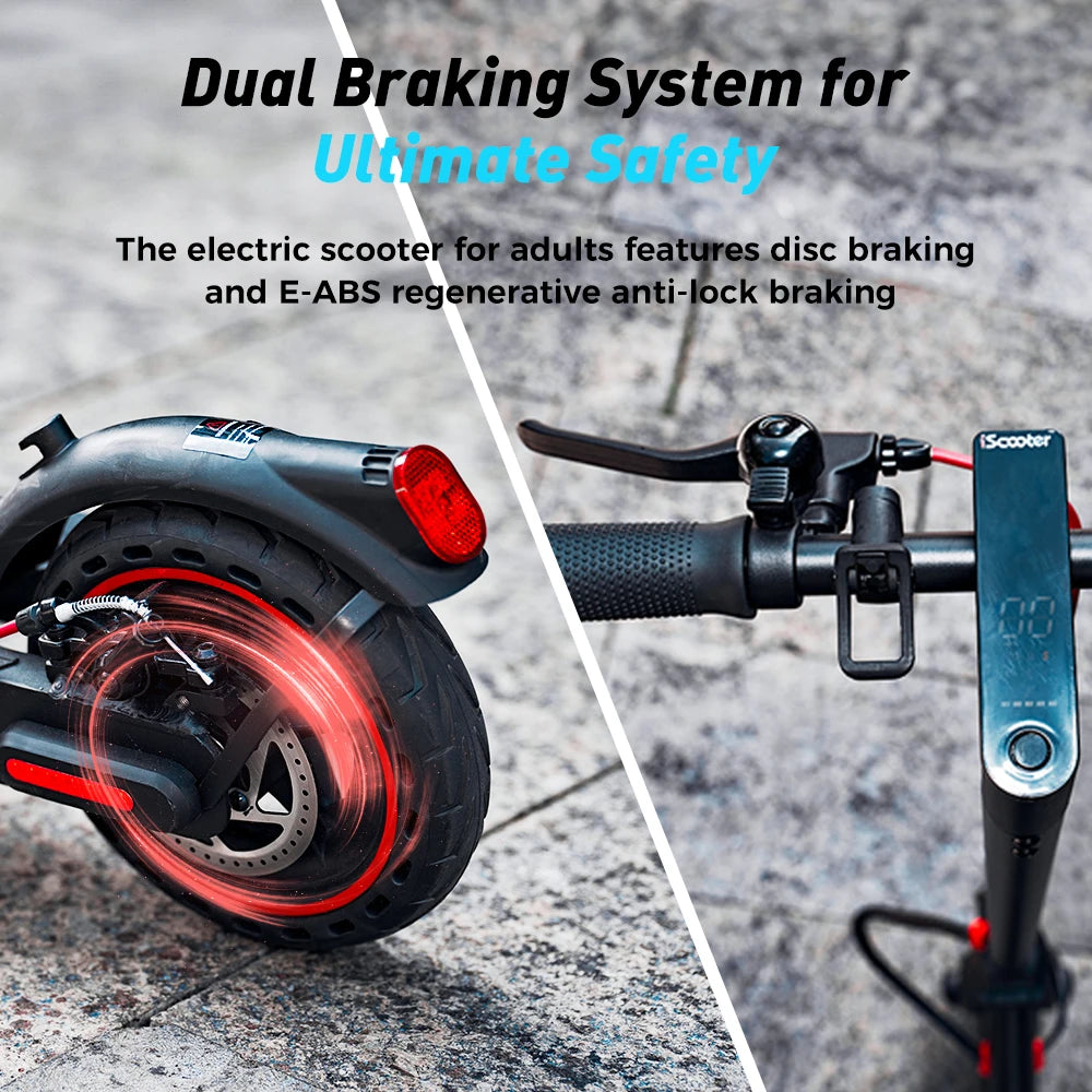 iScooter i9 8.5 inch Electric Scooter 350W 7.5Ah 30km/h Scooter for Adults 30km Range Honeycomb Tire Foldable Scooters with APP