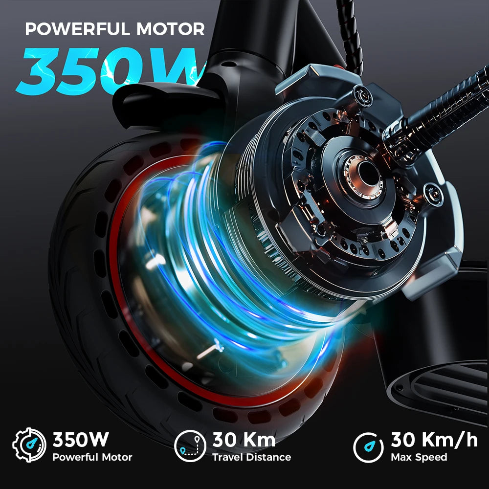 iScooter i9 8.5 inch Electric Scooter 350W 7.5Ah 30km/h Scooter for Adults 30km Range Honeycomb Tire Foldable Scooters with APP