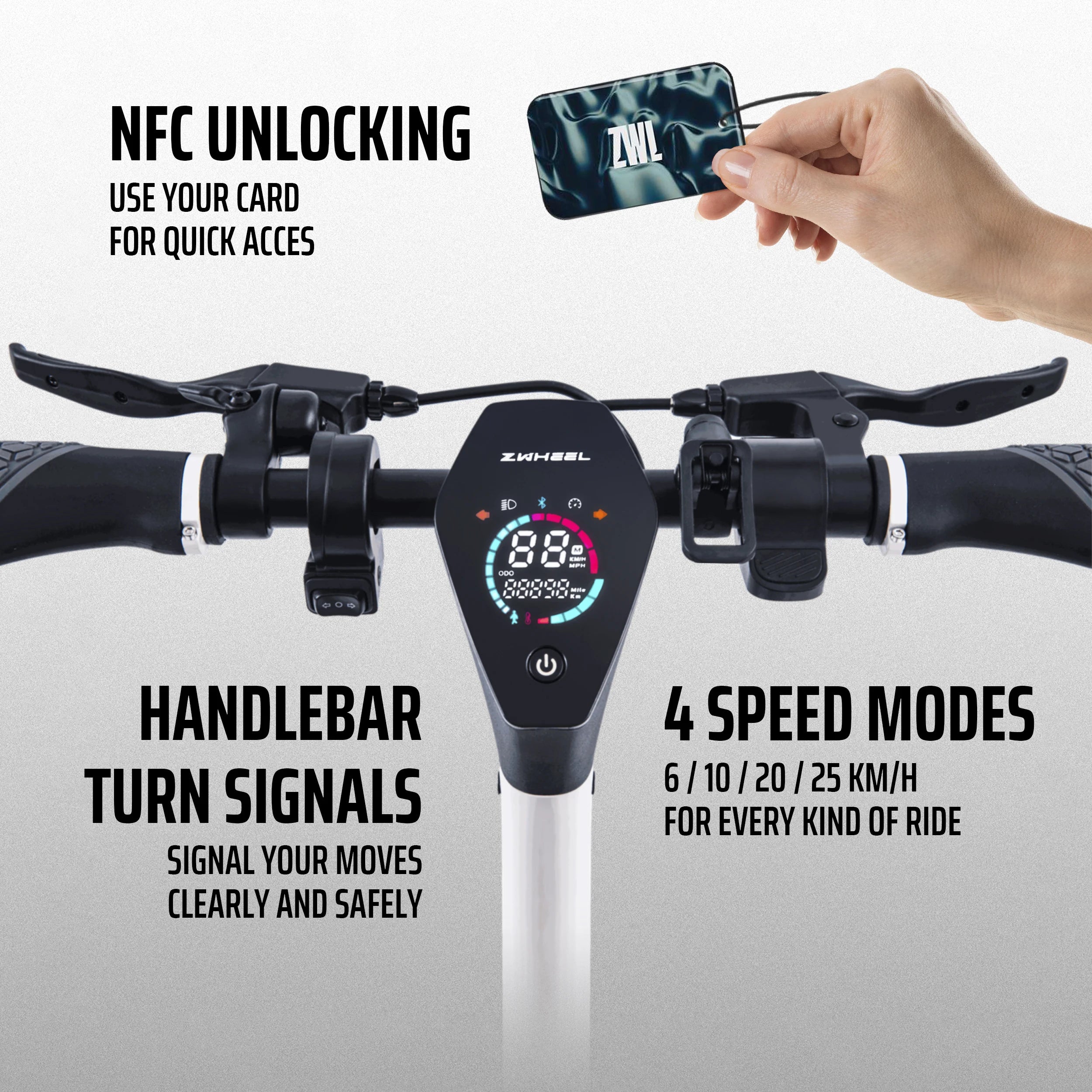 ZWHEEL ZFox Max Electric Scooter 50Km Long Range 800W Max Motor 10 Inch Tires 15Ah Battery Colorful Foldable Adult E-Scooter