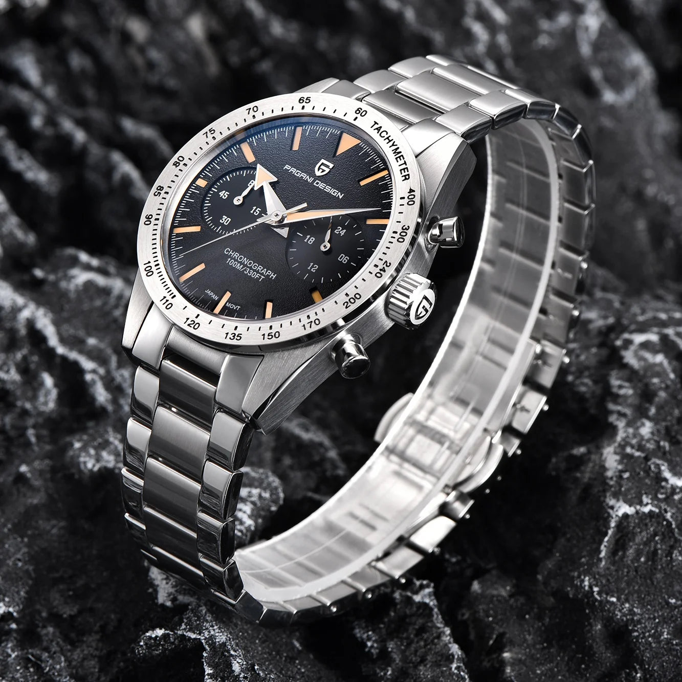 PAGANI DESIGN Retro Luxury Quartz Men watch Japan Movt 316L All Steel Chronograph Sapphire mirror Luminous Waterproof Man watch