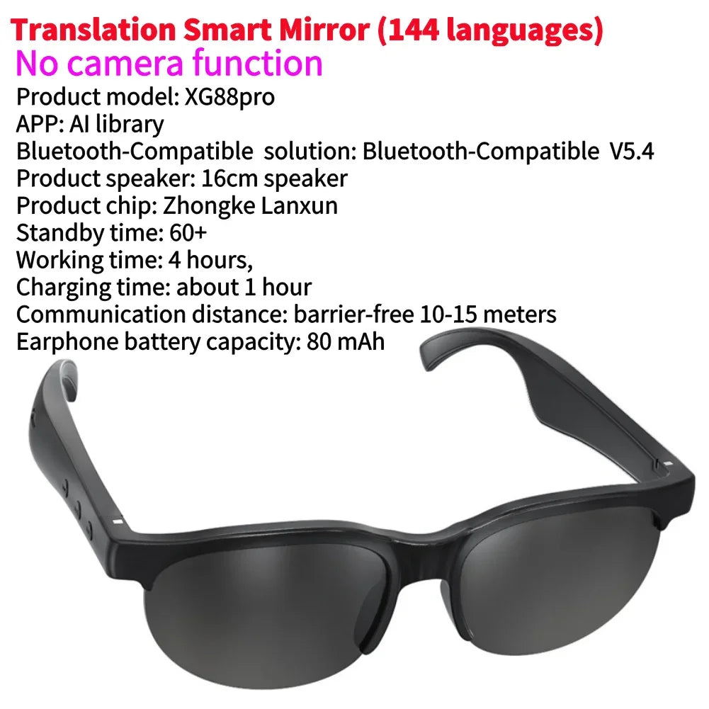 Camera Smart HD 1080P WIFI Sports Glasses With Camera and Audio Recording Glasse