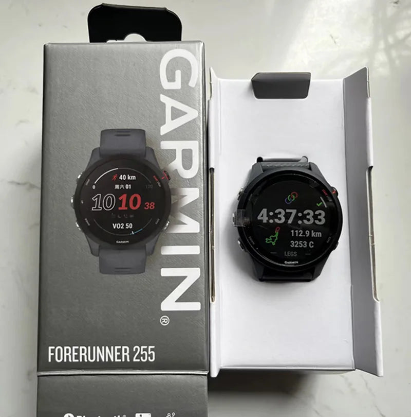 Garmin Forerunner 255 Sports Smartwatch 46mm 1.3'' Color Screen 14 Days Battery Life  RAM NFC Bluetooth  5ATM Waterproof