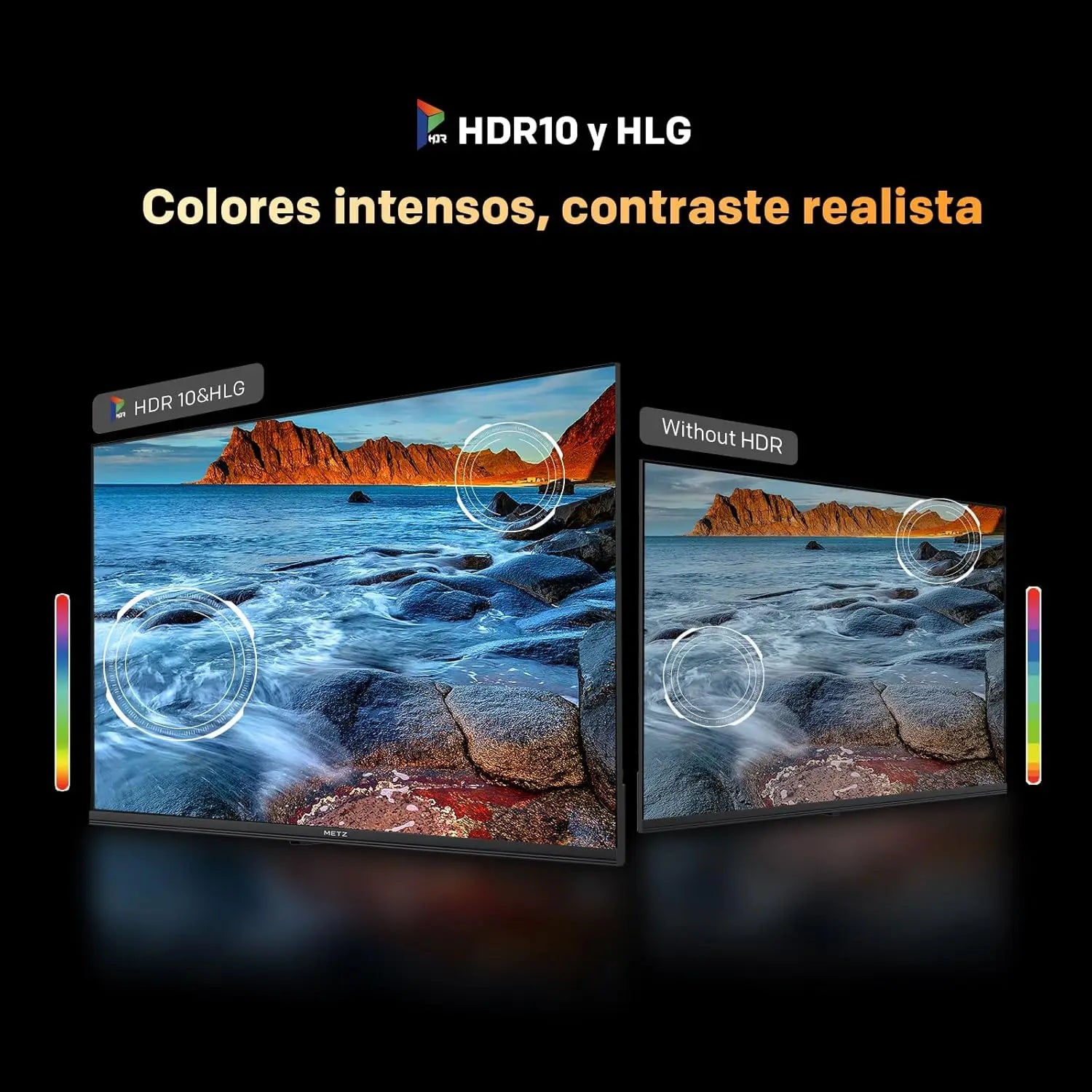 Metz Mqf7000Z Smart Hd Qled Google Tv |   Eyecare 3.0, Hdr10, Dolby Audio, Bluetooth Remote, Borderless Frame, Black